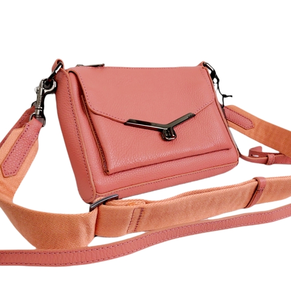 Botkier Blush Pink Valentina Pebble Leather Turnlock Small Crossbody Bag NWT - Picture 5 of 11